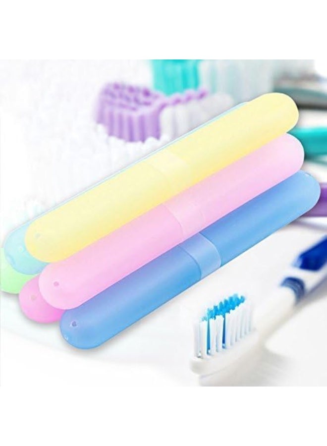 علبة سفر لفرشاة الأسنان (4 قطع)، غطاء لفرشاة الأسنان، حامل فرشاة أسنان محمول للسفر، مناسب للتخييم، المنزل، المدرسة، والعمل - Image 3